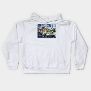 Beautiful Bright Brisbane City - Cityscape Art Kids Hoodie